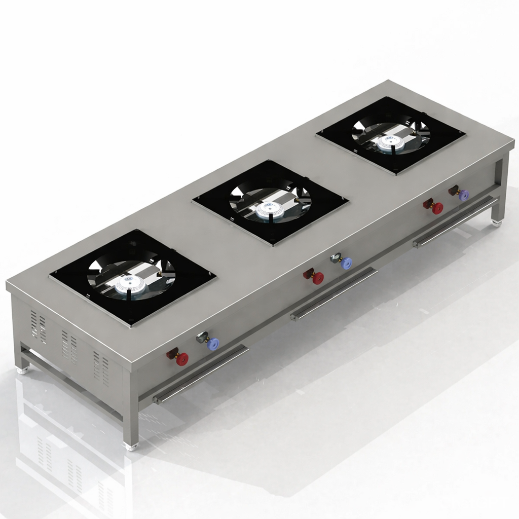 Three Burner Bulk Cooking Range